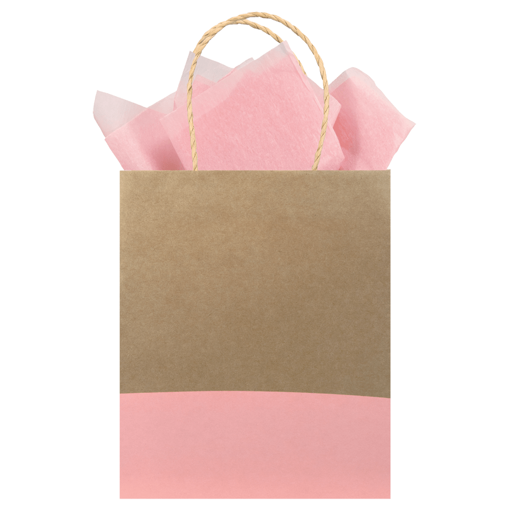 Blush Dipped Kraft Gift Bag