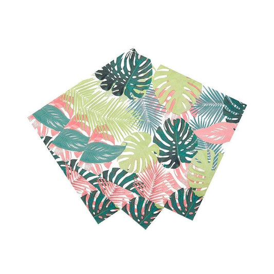 Pastel Tropical Palm Leaf Napkins (Pack of 20) - Talking Tables