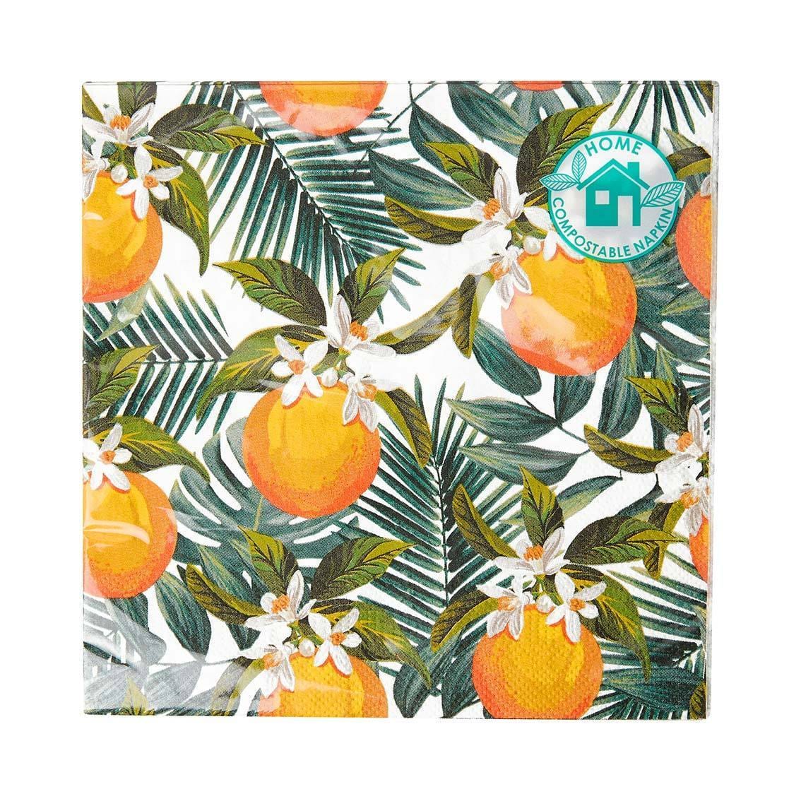 Tropical Palm & Oranges Napkins (Pack of 20) - Talking Tables