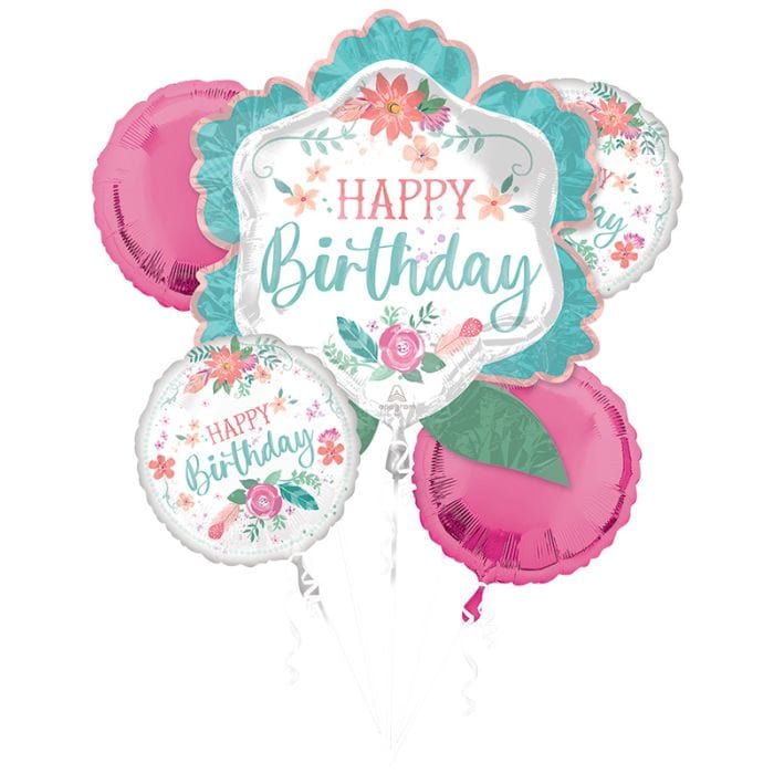 Floral Pastel Birthday Bouquet Balloon