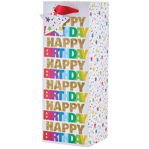 Sparkling Happy Birthday Bottle Bag