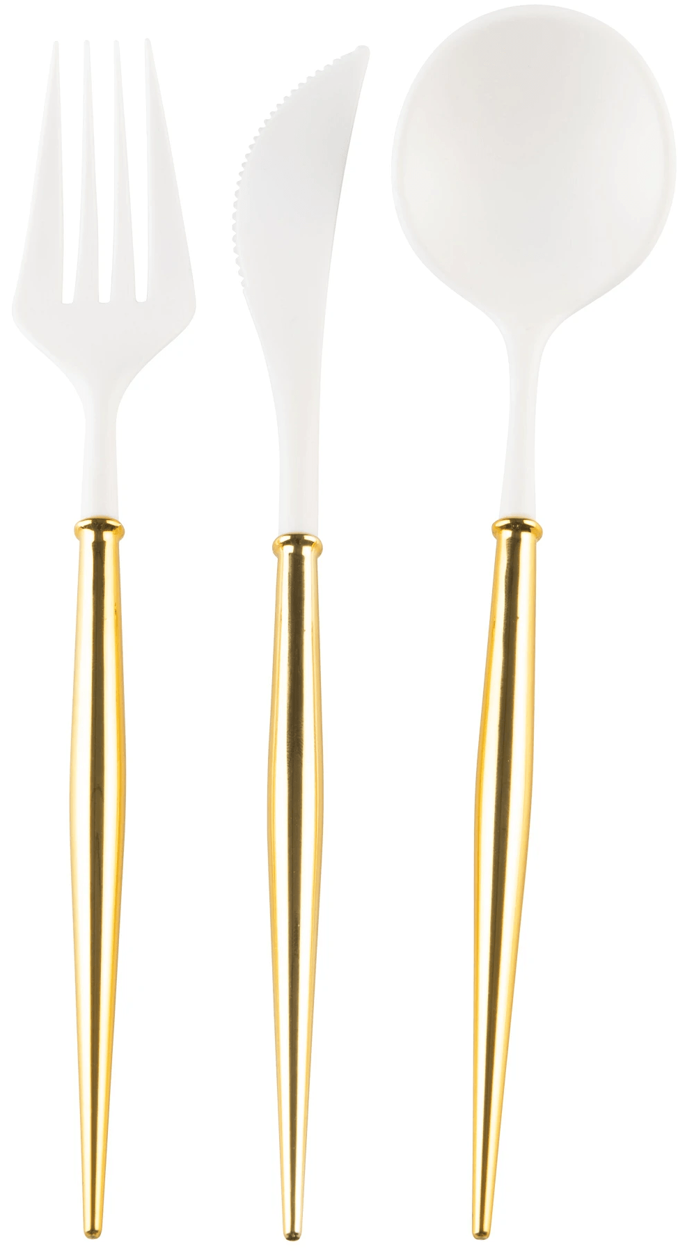 Cutlery White/ Gold Handle S/ 24PC
