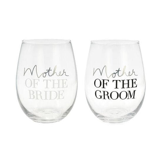 Mother of Bride & Groom Wine Glass Set