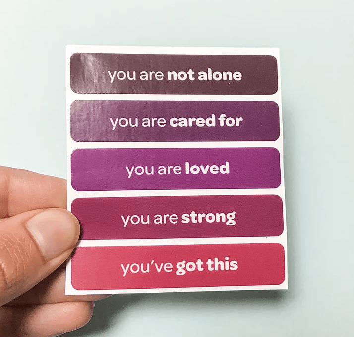"you are not alone" tangibles sticker set