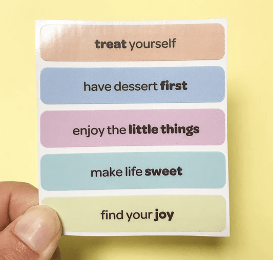 "treat yourself" tangibles sticker set