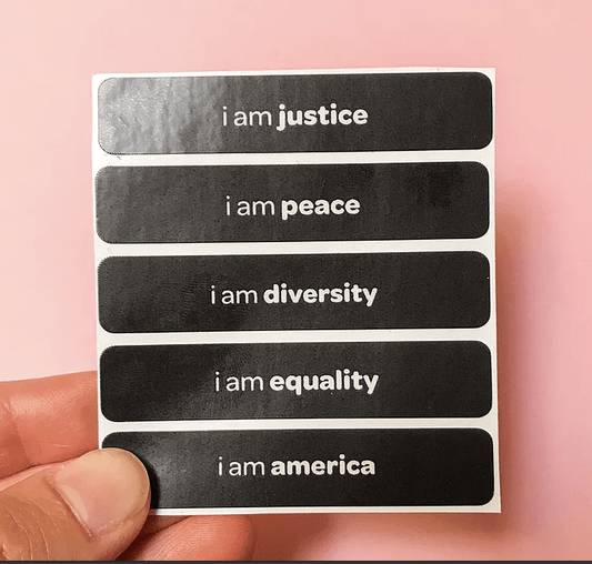 "I am justice" tangibles sticker set