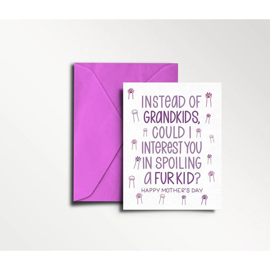 Instead of Grandkids Could I Interest You In Spoiling A Fur Kid? - Mother's Day Card