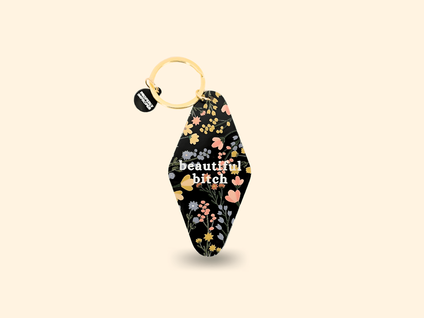 Beautiful Bitch - Floral Key Chain