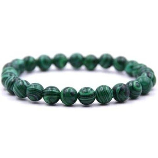 green and black round agate on stretch band