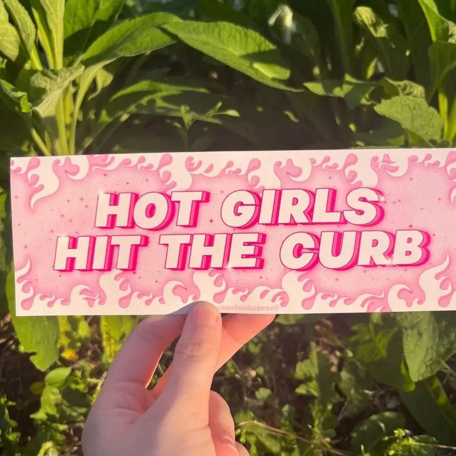 Hot Girls Hit The Curb Bumper Sticker