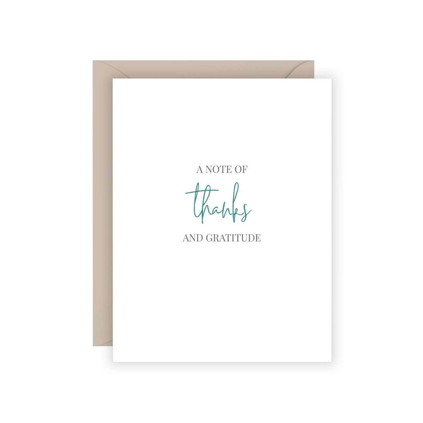 A Note Of Thanks and Gratitude Card