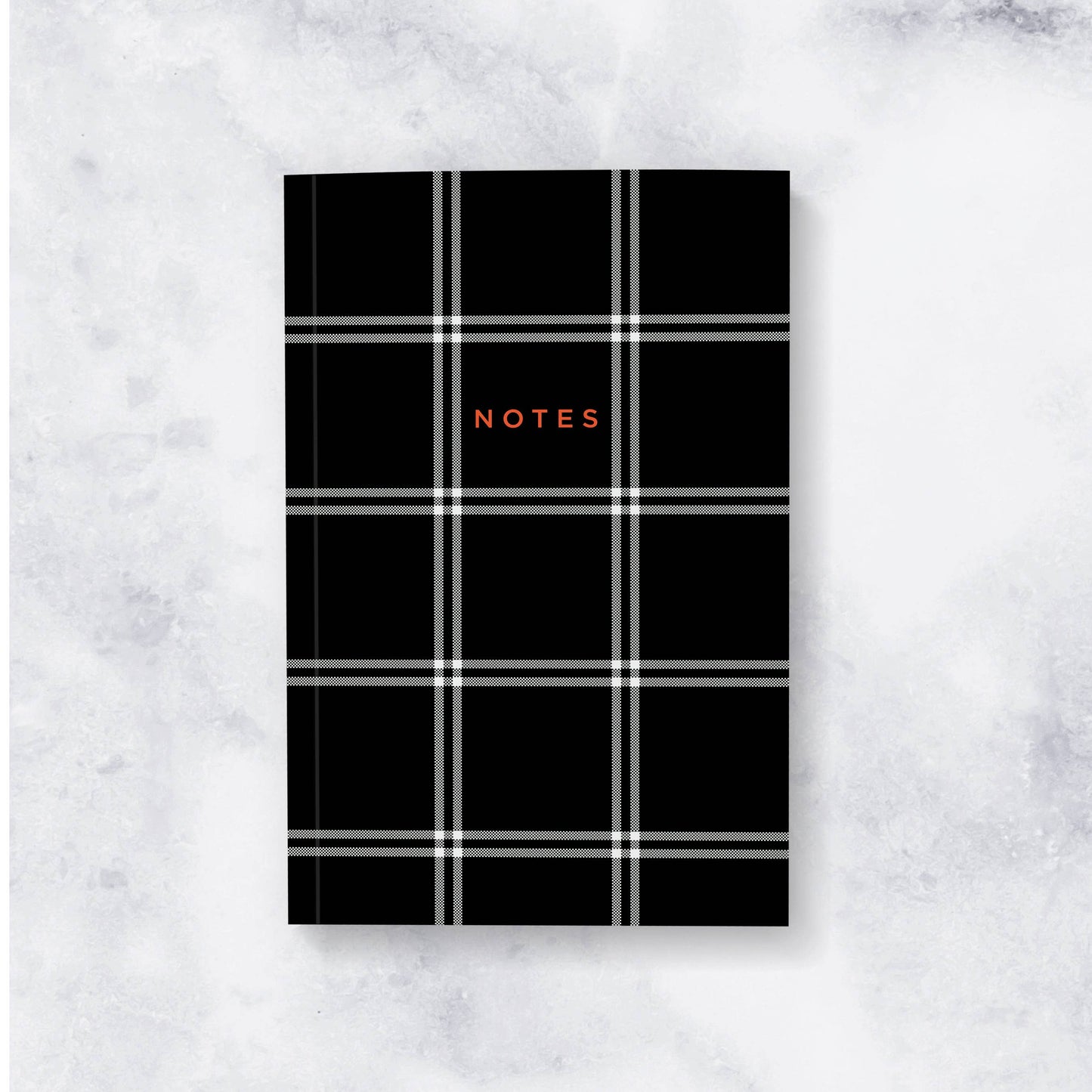 Modern Black Plaid Notebook