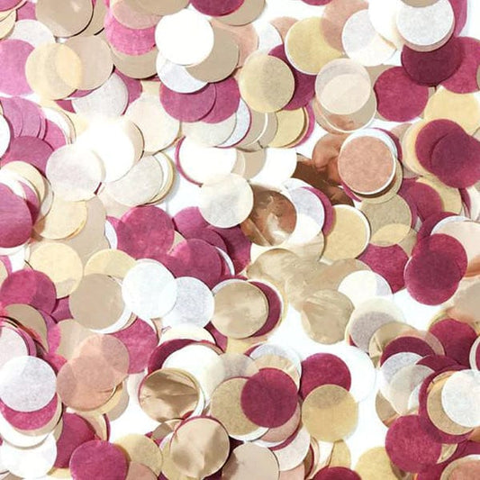 Burgundy & Rose Gold Confetti