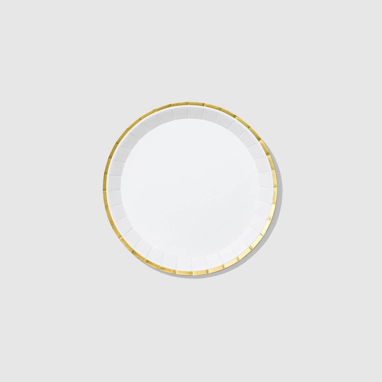 White and Gold Classic Small Plates (10 Count)