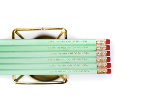 Carpe The Hell Gold Foil Pencils