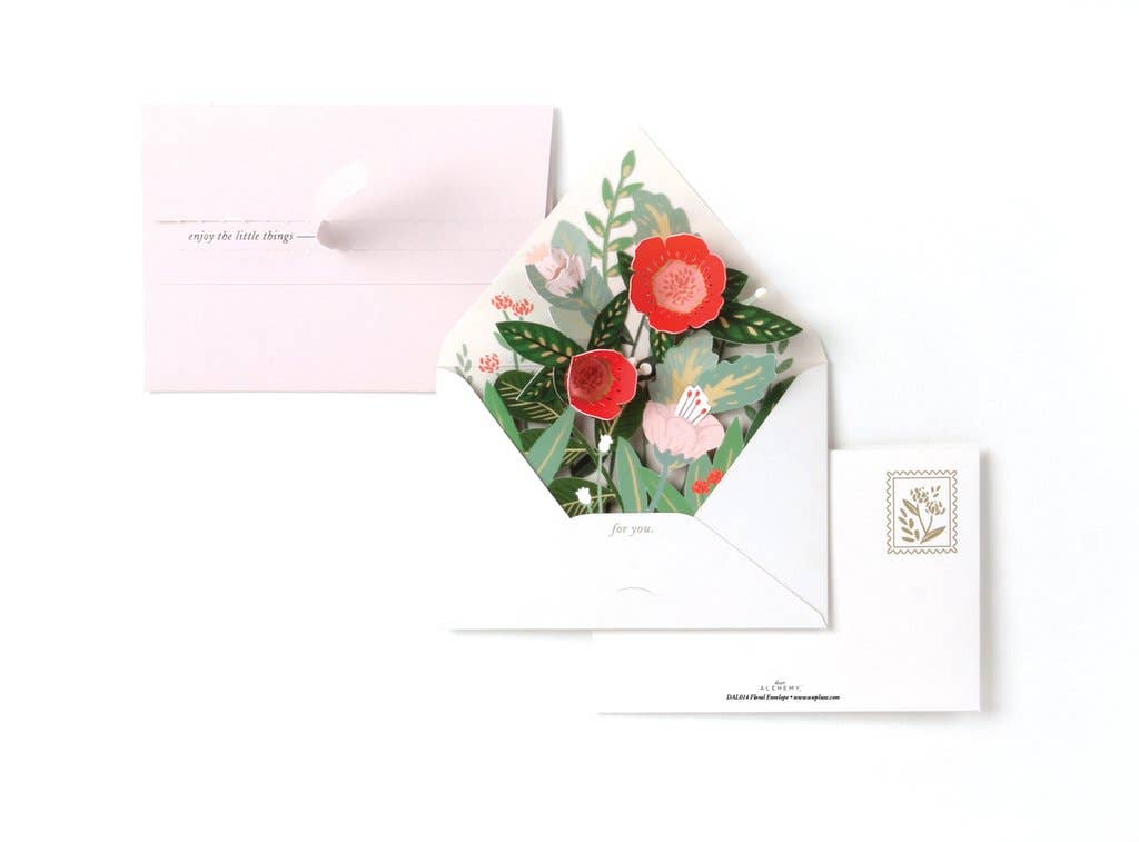 Enjoy the Little Things Floral Envelope Note Card