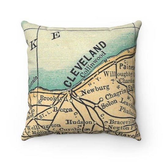 Cleveland Ohio Map Pillow