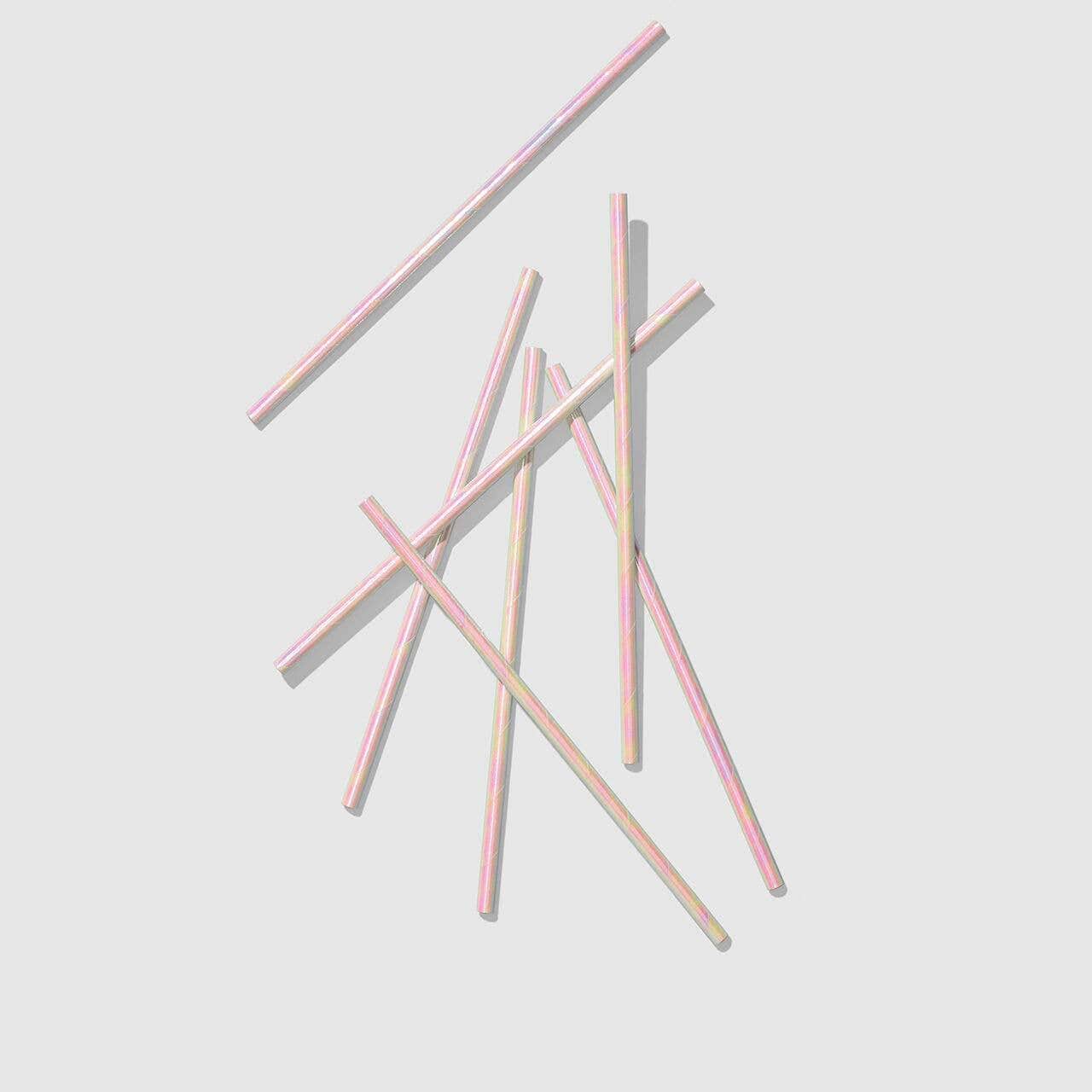 Pink paper straws