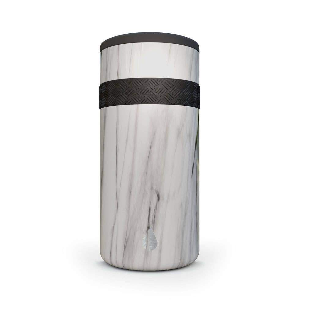 Recess 12 oz Slim Insulated Can Cooler - White Marble