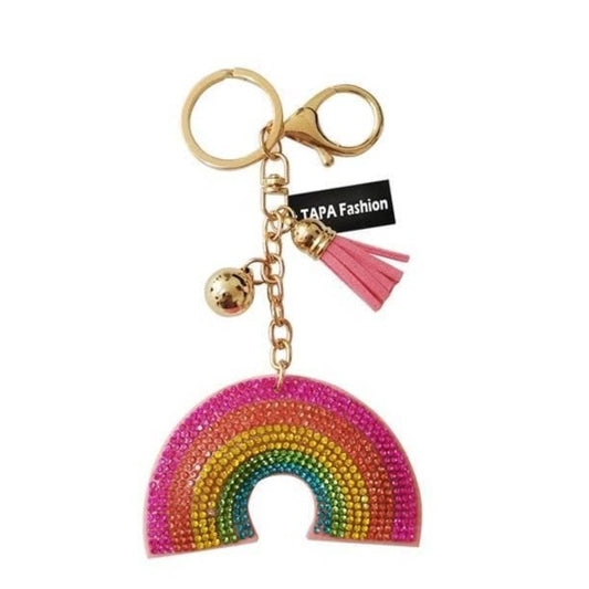 Rhinestone Rainbow Keychain