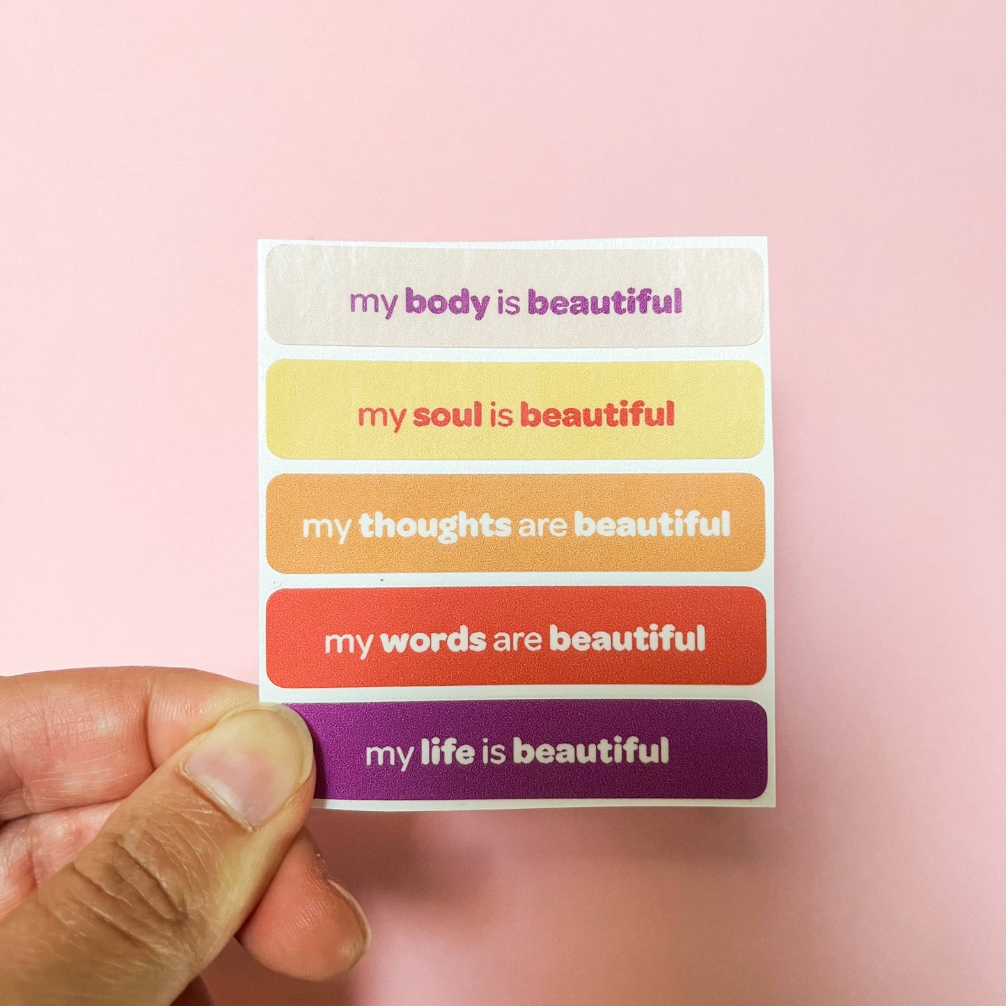 "i am beautiful" vinyl stickers