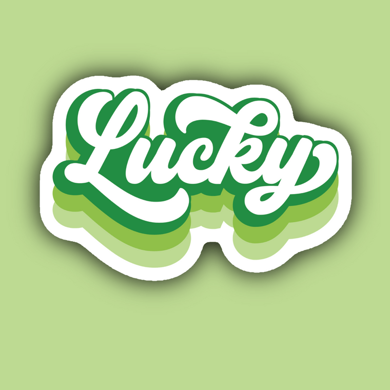 Lucky Retro Green St. Patrick's Day Sticker