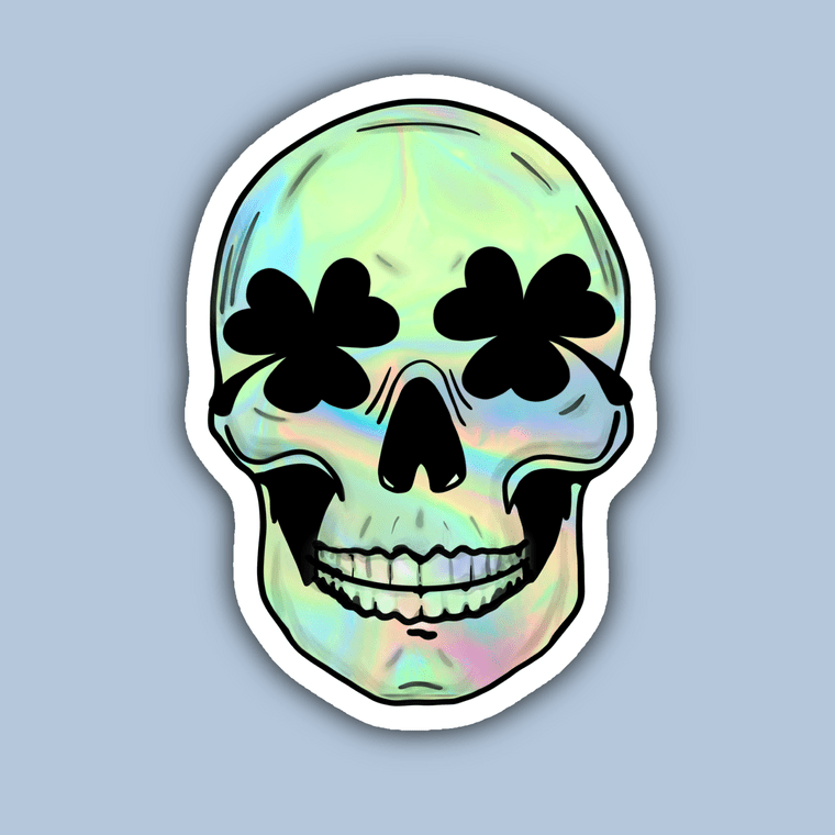 Shamrock Skull Green St. Patrick's Day Sticker