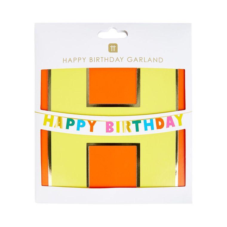 Rainbow Happy Birthday Garland - 10ft