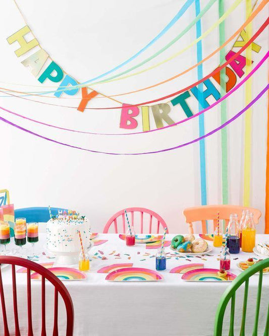 Rainbow Happy Birthday Garland - 10ft